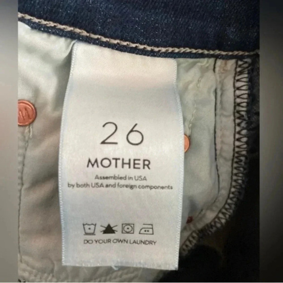 Mother Denim Undone Hem Mini Skirt in Dark Graffiti Size 26 Blue - Picture 9 of 9